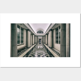 Perspective Hallway Pillar Corridor Posters and Art